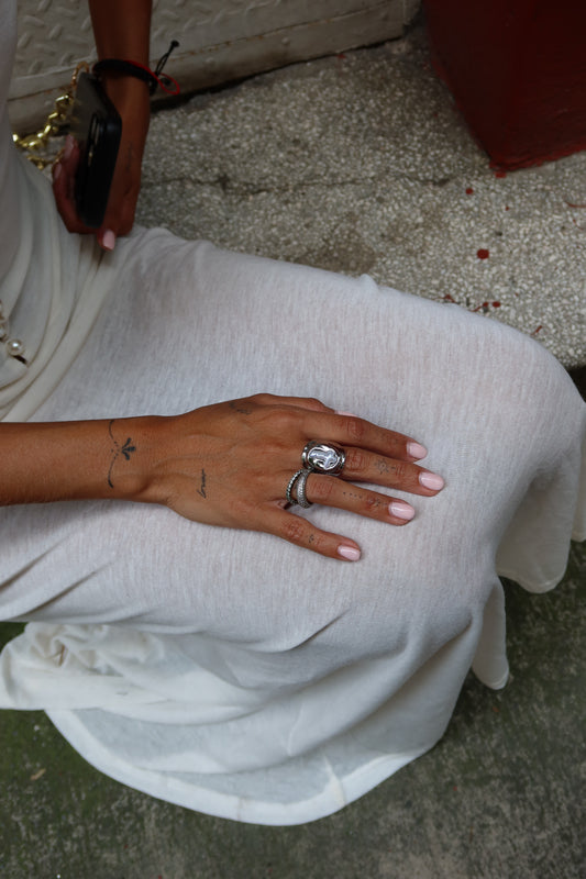 PEARL CROSS RING